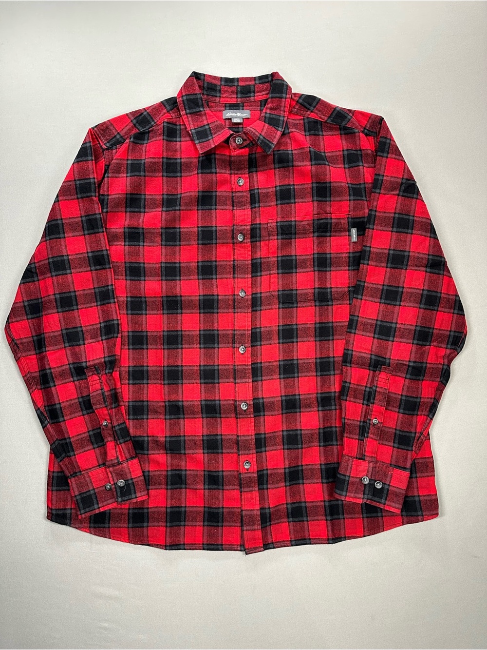 Eddie Bauer Casual Flannel Cotton Button-Down Shirt, Plaid/Check - Mens XXL